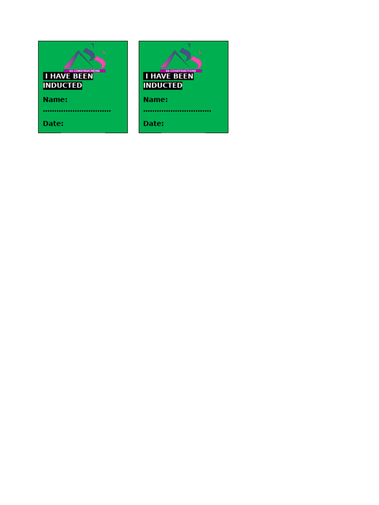 JLL Induction Helmet Stickers (GREEN) - 1 | PDF