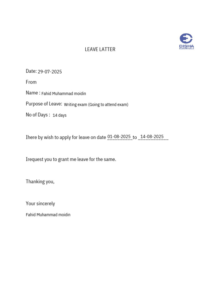 Leave Latter - PDF - 20250730 - 210616 - 0000 | PDF