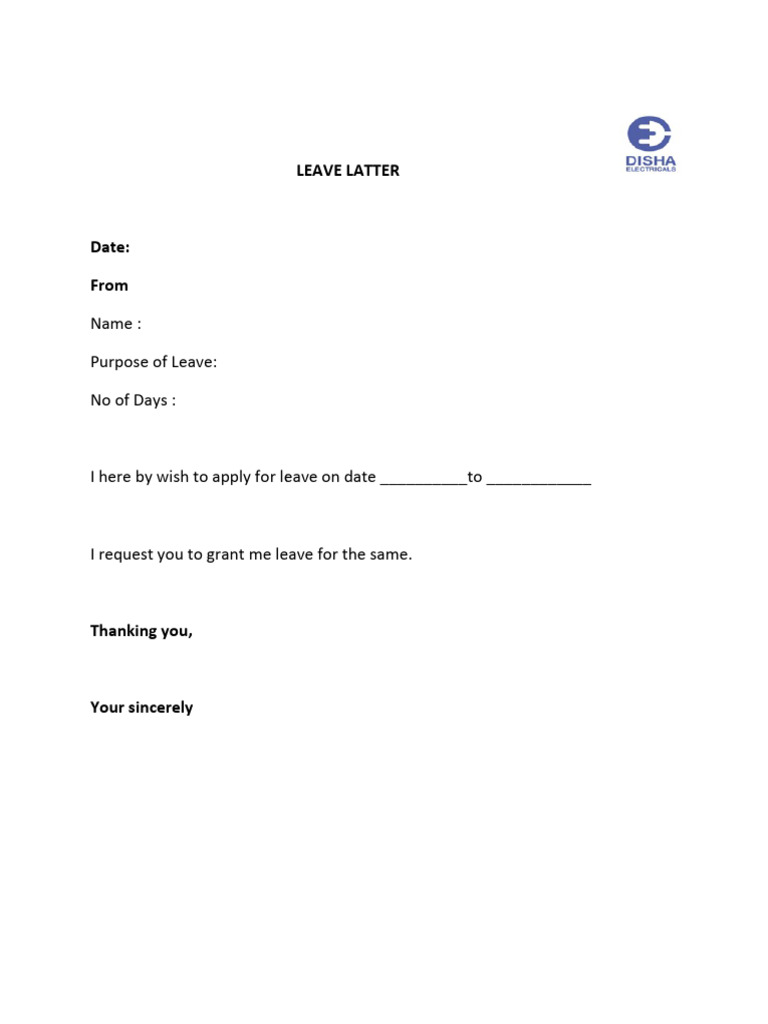 Leave Latter | PDF