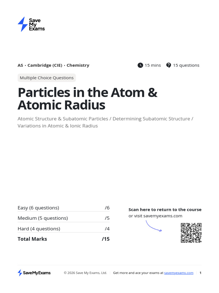 1 1 Particles in The Atom and Atomic Radius v9GWwtPPFPcjfKR3 | PDF ...