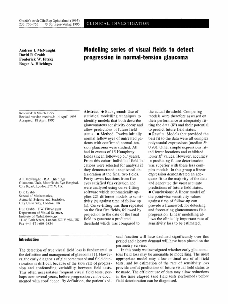 D5.Modelling Series of Visual Fields To Detect Progression in Normal ...