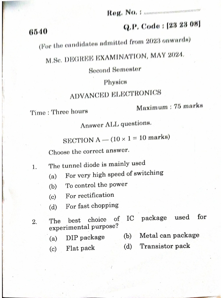 AE Question Paper | PDF