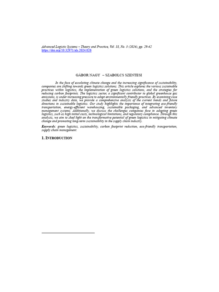 Green Logistics - Transforming Supply Chains For A Sustainable Future ...