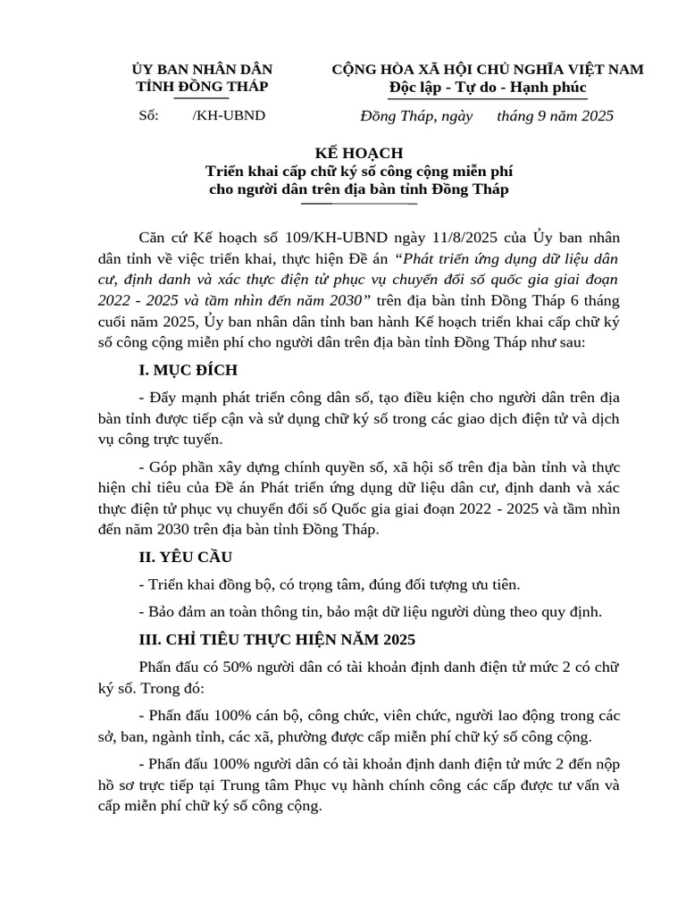 2 TRINHKY UB KH Trien Khai Cap Chu Ky So Cong Cong Nam 2025 | PDF