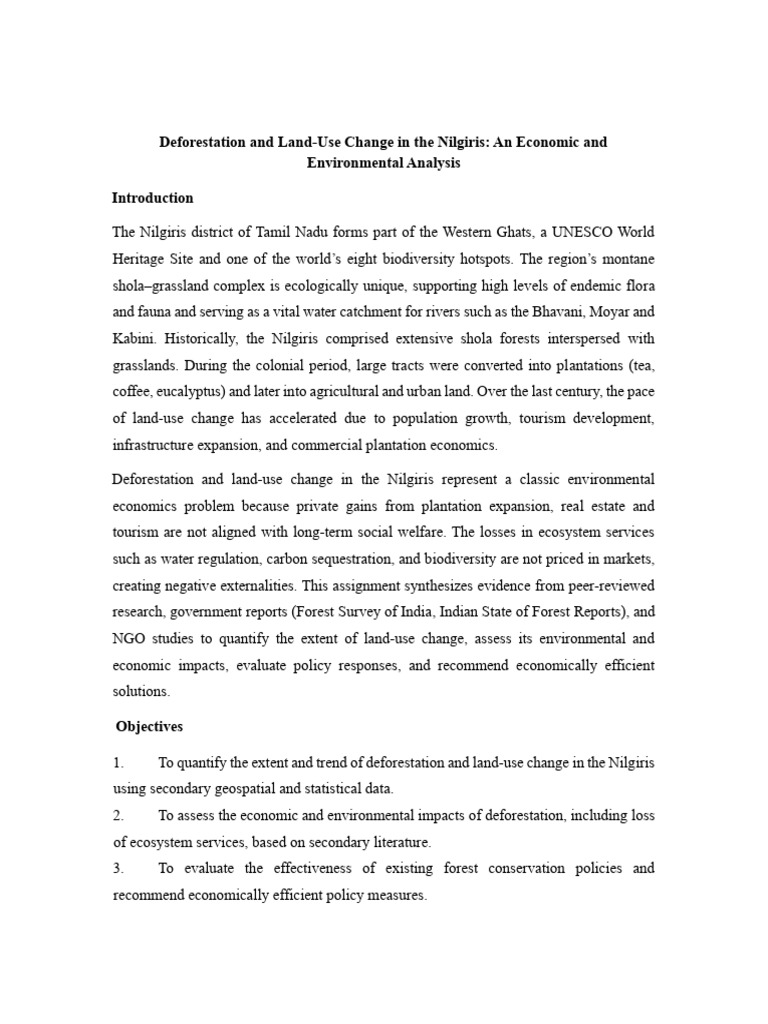 Nilgiris - Deforestation - Assignment 1 | PDF | Deforestation | Forests
