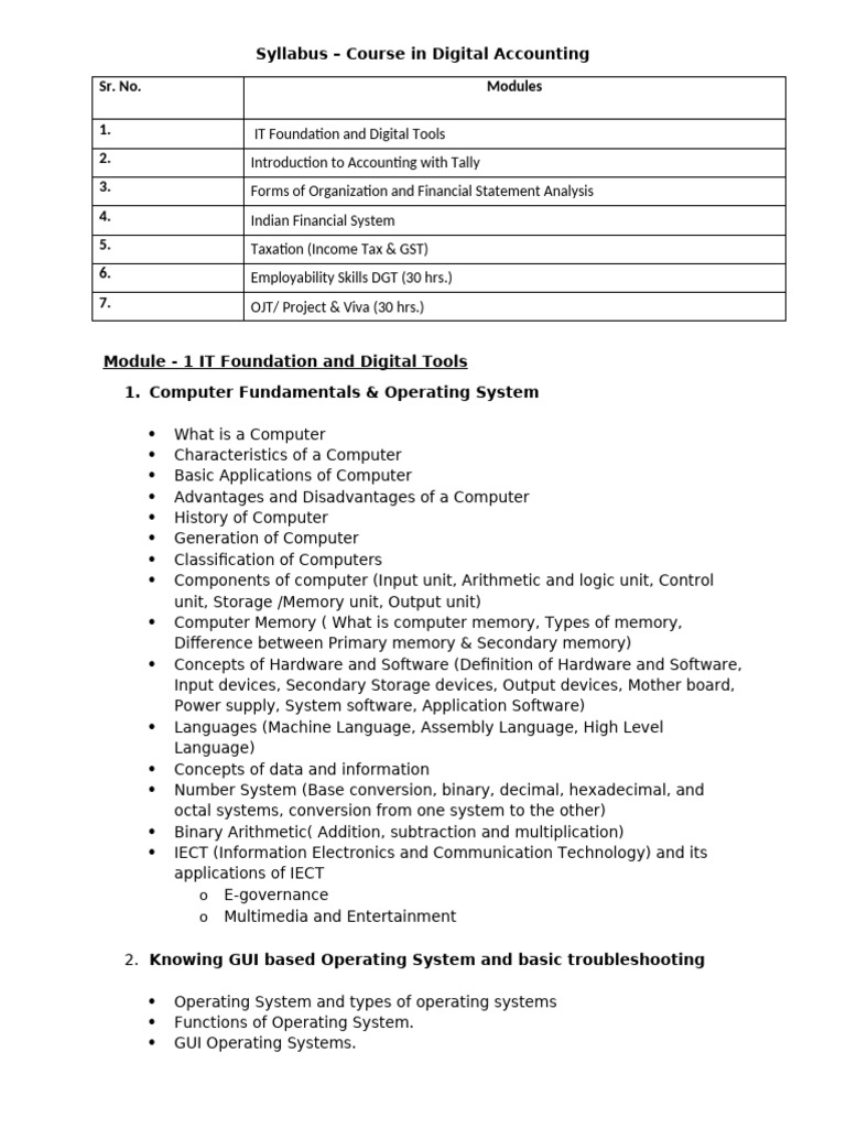 Course in Digital Accounting | PDF | Tax Deduction | World Wide Web