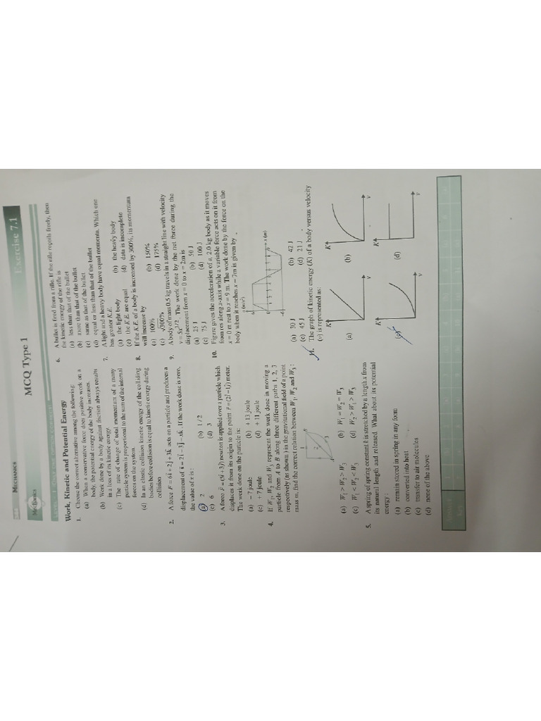 Physics Pyq Type Work Power Energy | PDF