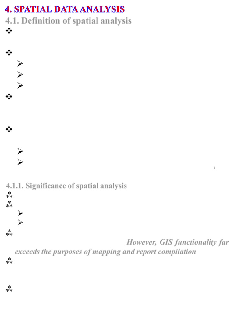 Chapter 4 GIS Spatial Data Analysis | PDF | Geographic Information ...