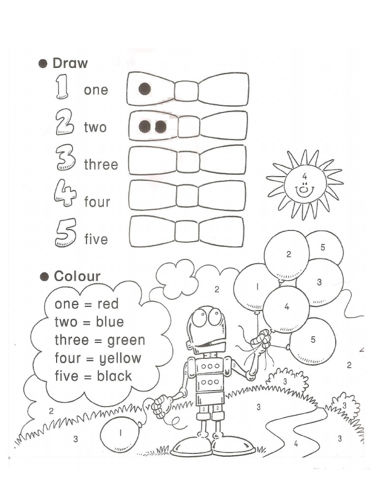 Numbers and Colour Reading Comprehension Exercises 50768 | PDF