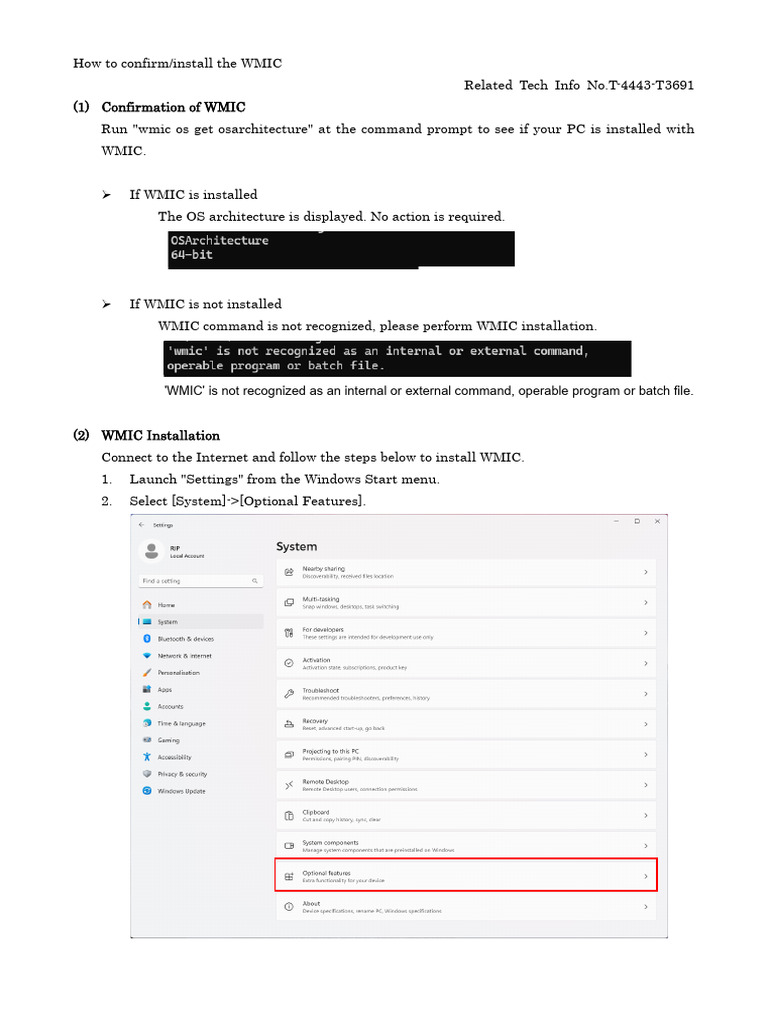 How To Confirm - Install The WMIC | PDF