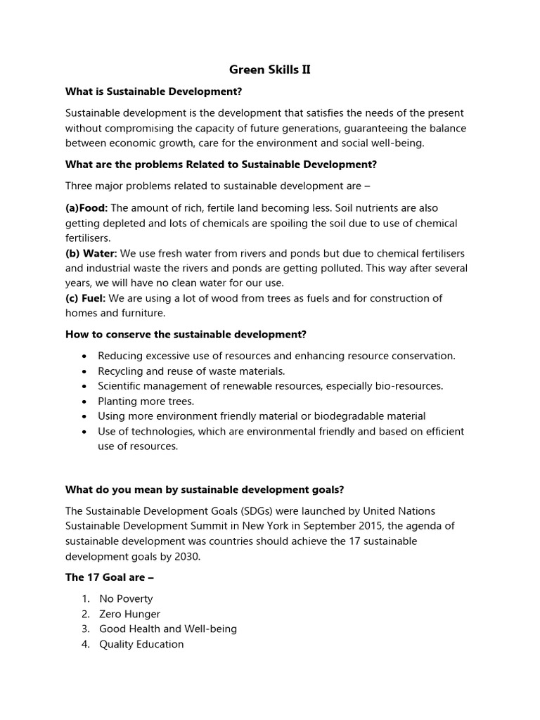 Een Skills II | PDF | Sustainability | Sustainable Development
