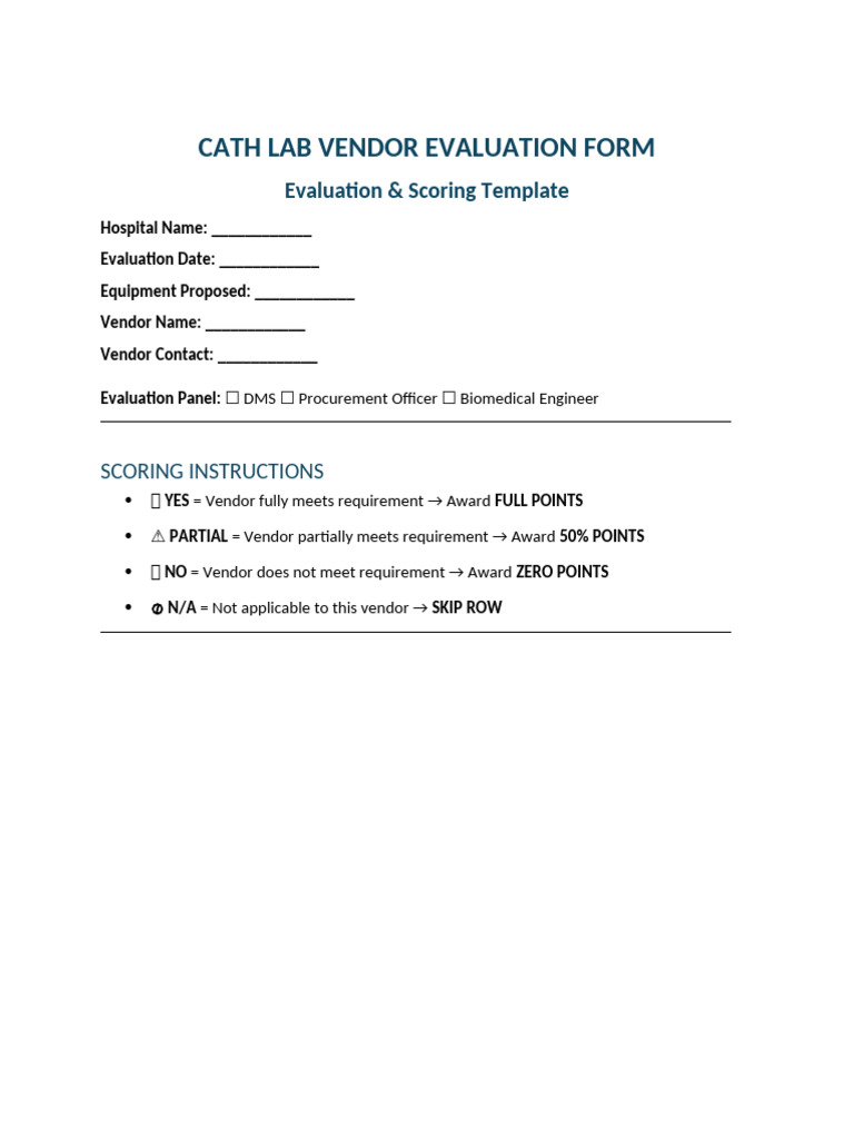 CL - Vendor Evaluation Form | PDF