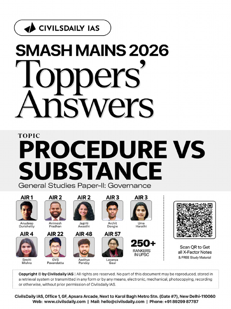 Toppers Answer - Procedure Vs Substance | PDF