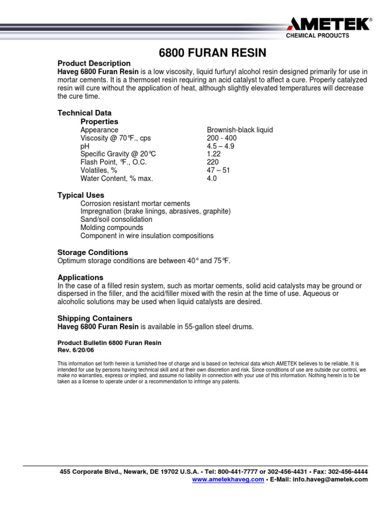 6800 Resin | PDF