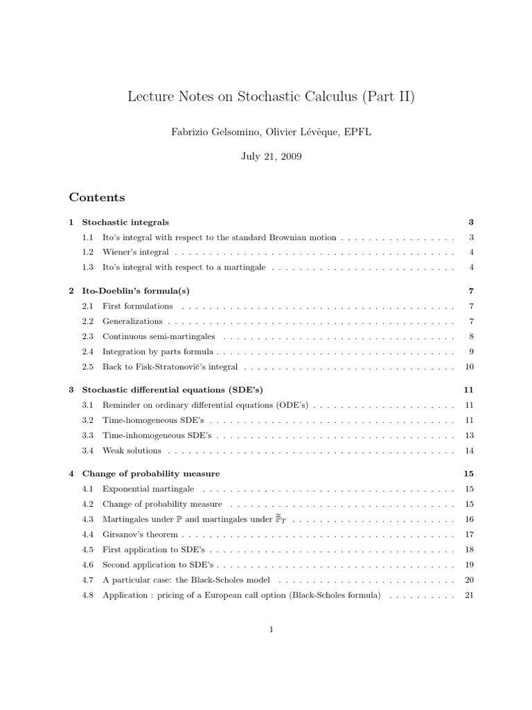Stochastic Calculus Sc2 Final | PDF | Stochastic Differential Equation ...