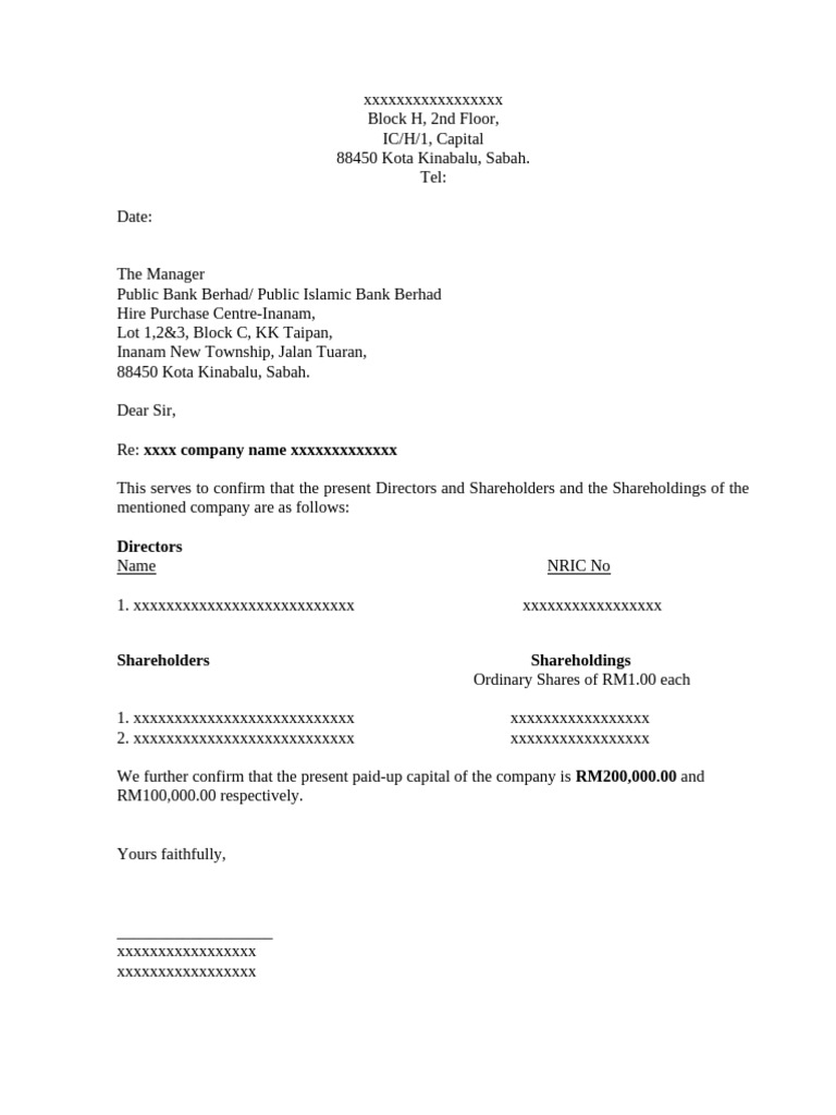 Letter Confirmation | PDF