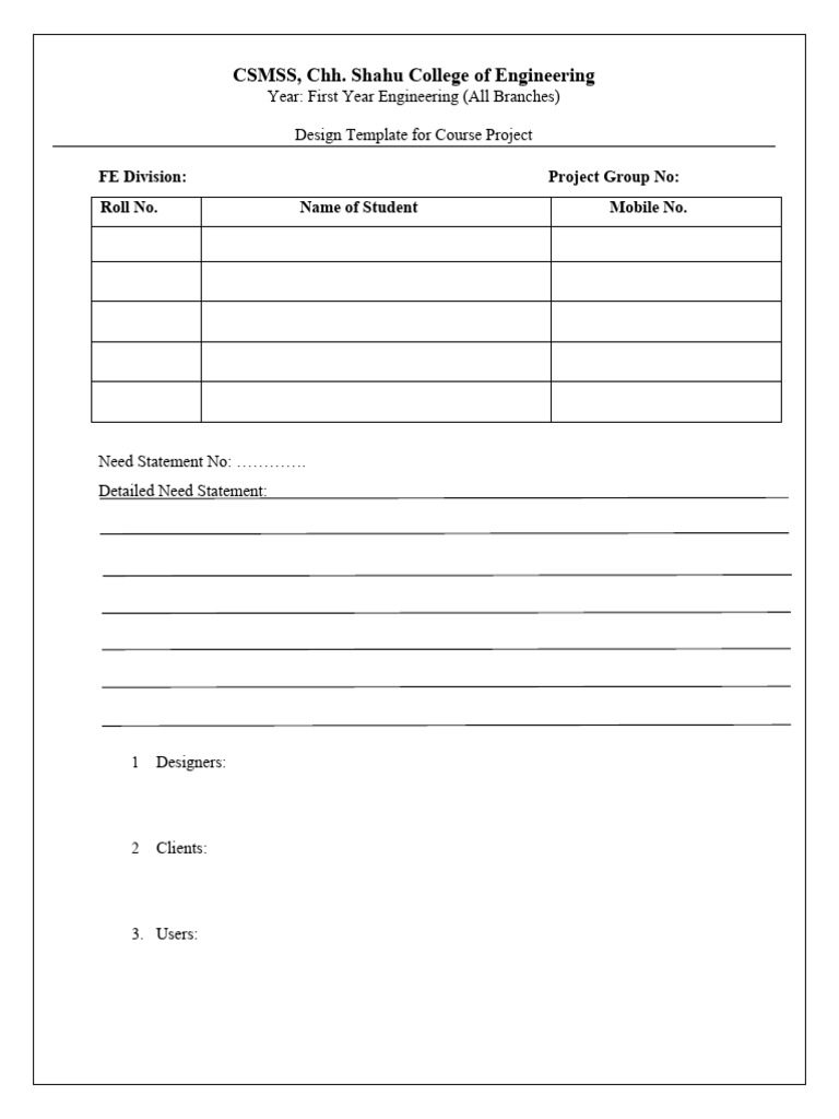 Design Template for Course Project (1) | PDF | Usability