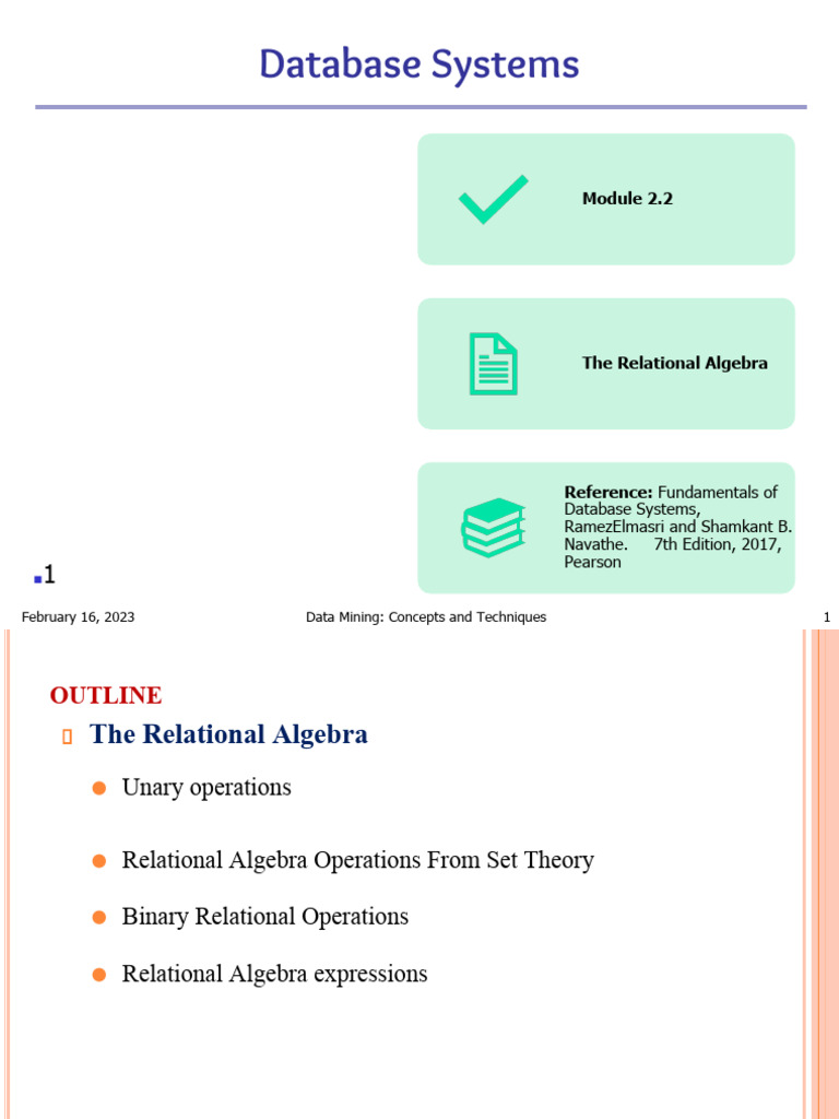 Module 2.2 The Relational Algebra | PDF | Relational Model | Mathematics