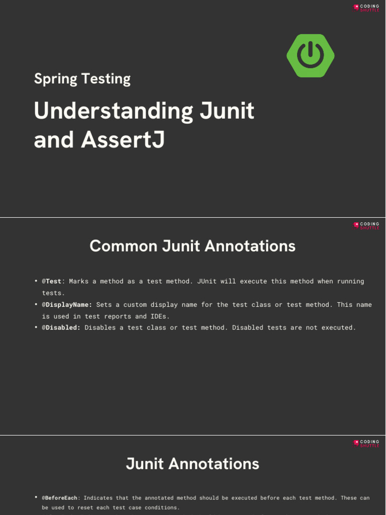 Understanding J Unit and Assert J (7.2) | PDF