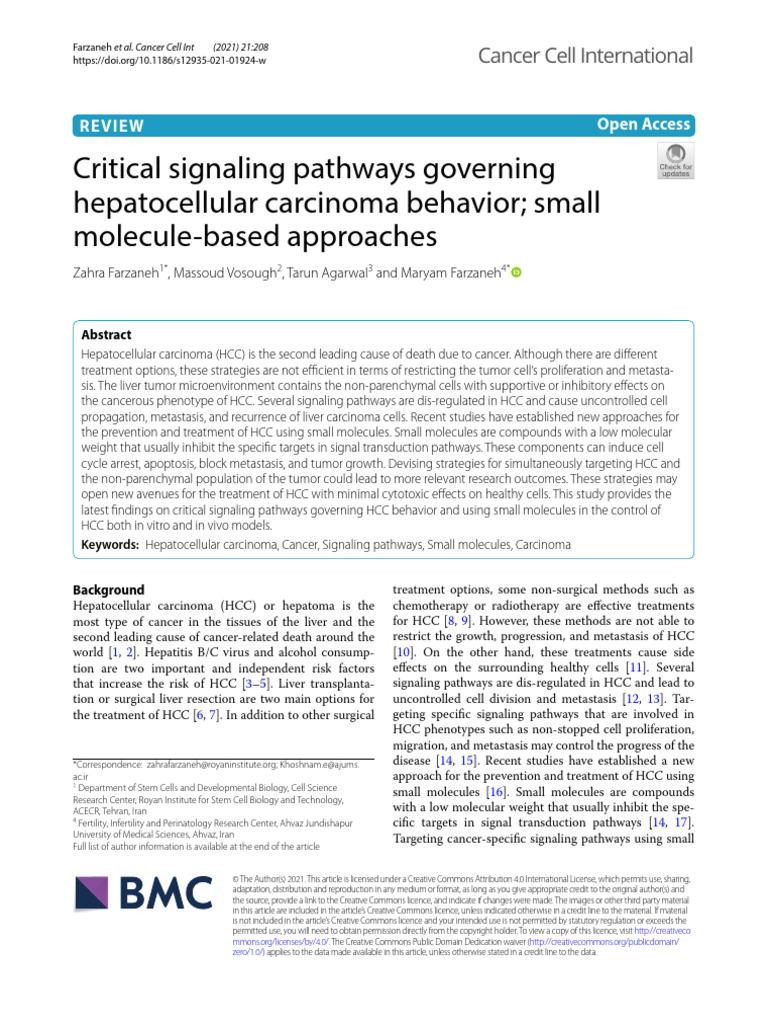 Signaling Pathways in HCC | PDF | Transforming Growth Factor Beta ...