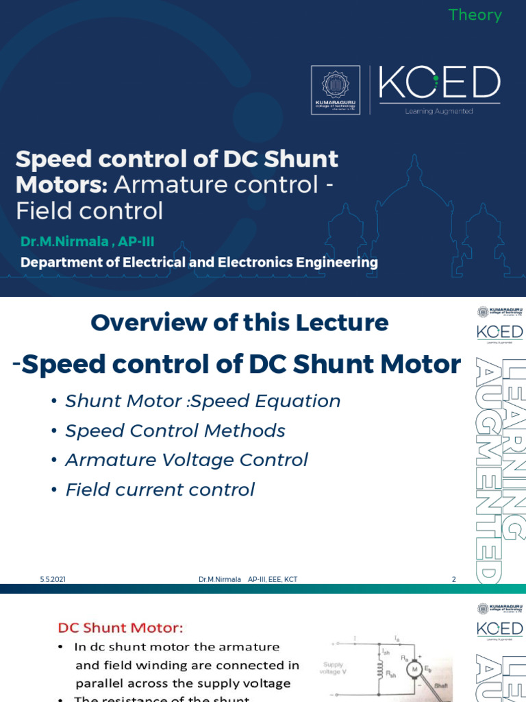 Speed Control of DC Shunt Motor-1 | PDF | Electric Motor | Electric ...