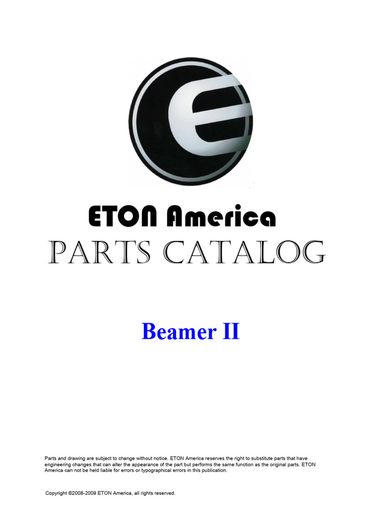 E-Ton Beamer 2 Parts Catalog | PDF | Carburetor | Engines