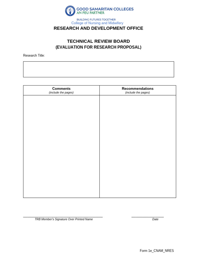 Form 1e TRB of The Proposal | PDF
