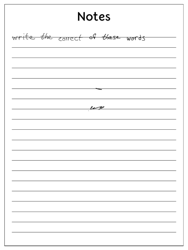 Black and White Simple Notes A4 Document | PDF