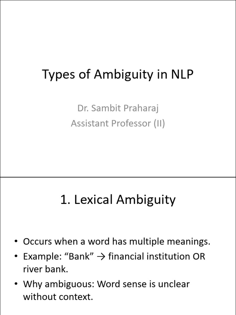 3.1 Types of Ambiguity in NLP | PDF