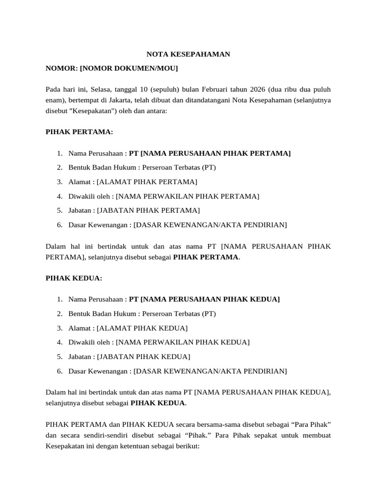 MOU Draft | PDF