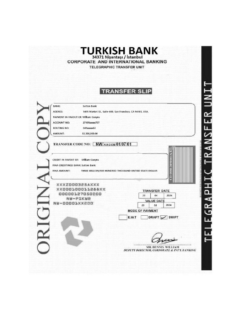 Transfer Slip | PDF