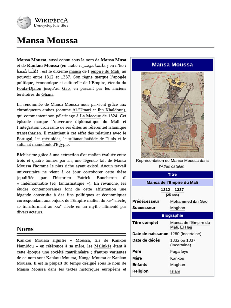 Mansa Moussa | PDF