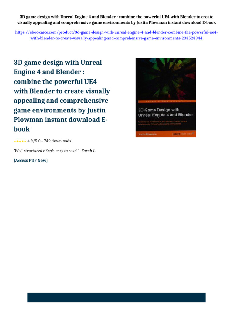 3D game design with Unreal Engine 4 and Blender : combine the powerful ...