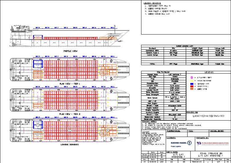 1800 Stowage Plan LCT - Las Amirindo 7 LSB-BOF Voyage 010-A-Rev. 03 ...