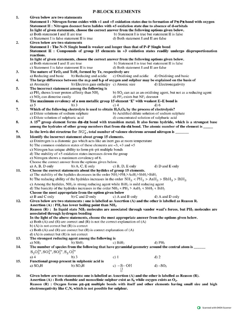 P Block Elements | PDF
