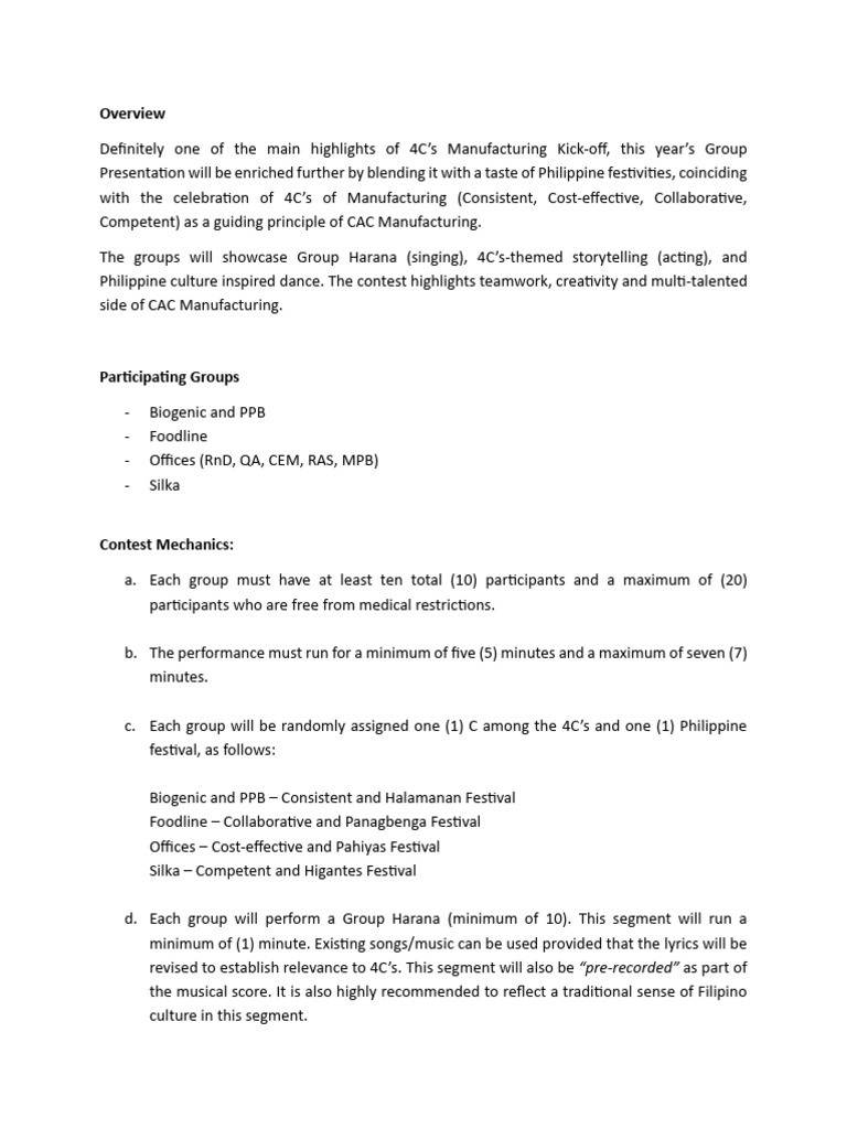Group Competition Mechanics | PDF