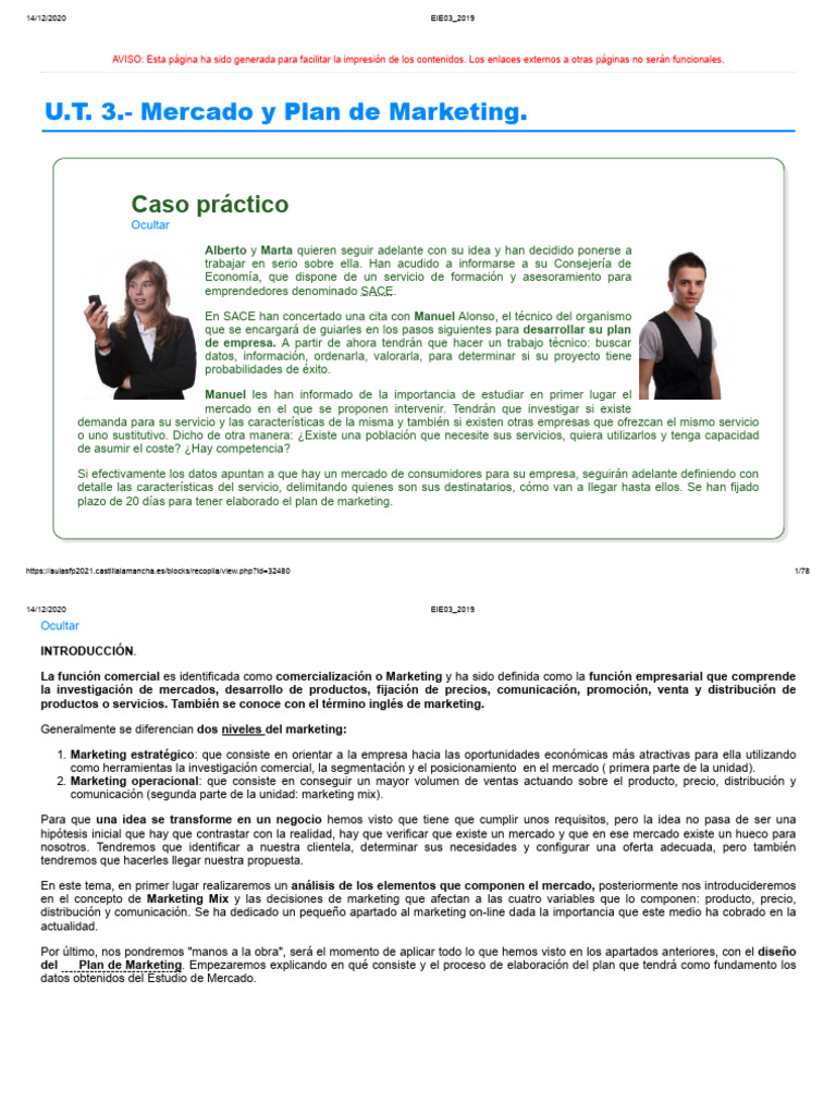 Unidad 3. Mercado y Plan de Marketing. | PDF | Marketing | Mercado ...