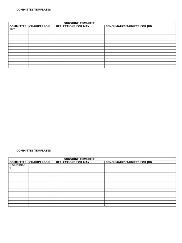 Committee Reporting Templates | PDF