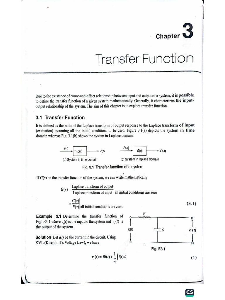 Chap#03 Transfer Function Control Theory BS 7th (M+E) 2022-26 | PDF