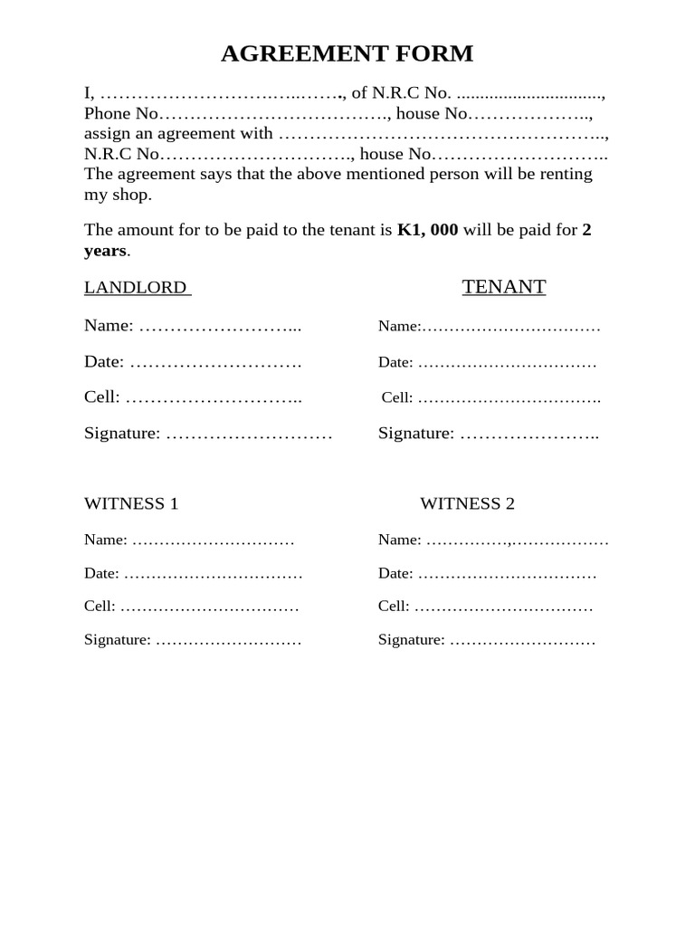 Agreement Form | PDF
