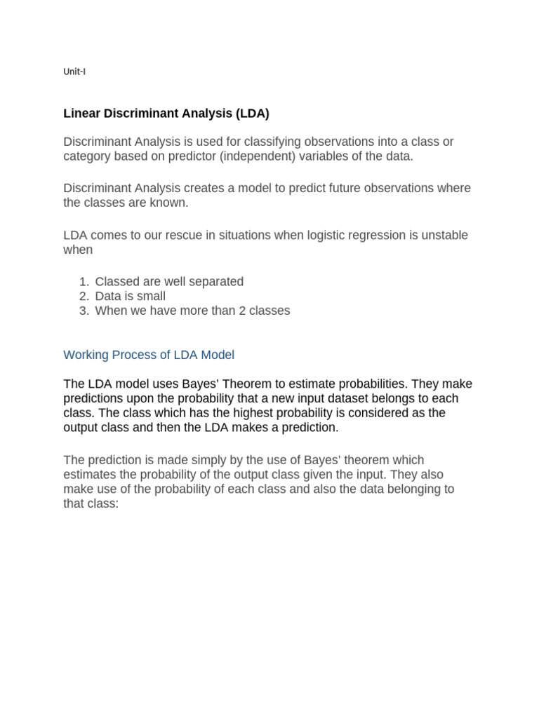 ML Notes Regression Unit-I | PDF