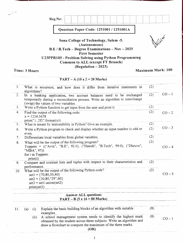 Adobe Scan 29 Dec 2025 | PDF | Python (Programming Language) | Algorithms