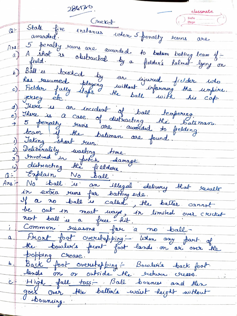 Cricket Notes | PDF