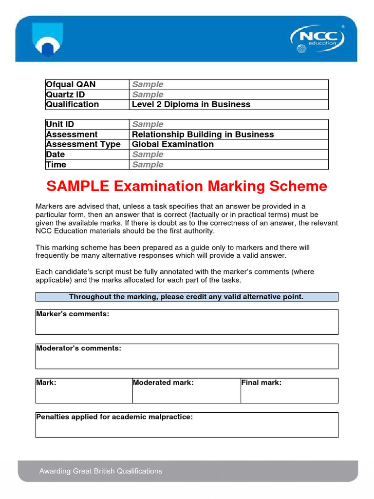 SAMPLE Exam For Relationship Building in Business MS | PDF | Body ...