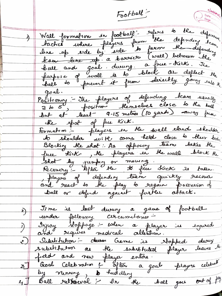 Football (Extra Notes) | PDF