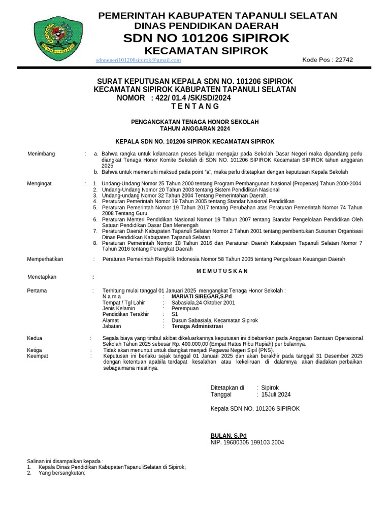 Contoh File Format SK | PDF