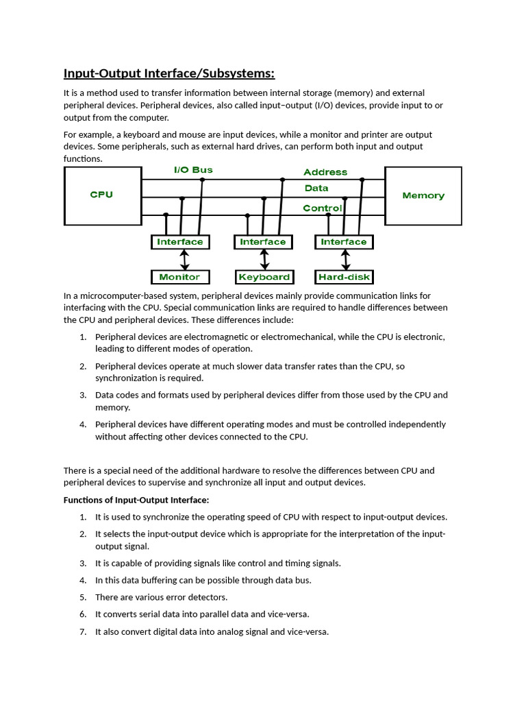 3 Input-Output Subsystem | PDF