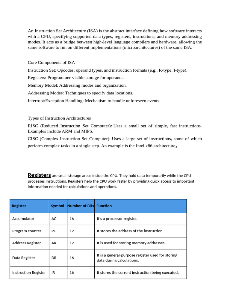 5 Instruction Set Arcgitecture Cpu-Registers | PDF | Central Processing ...