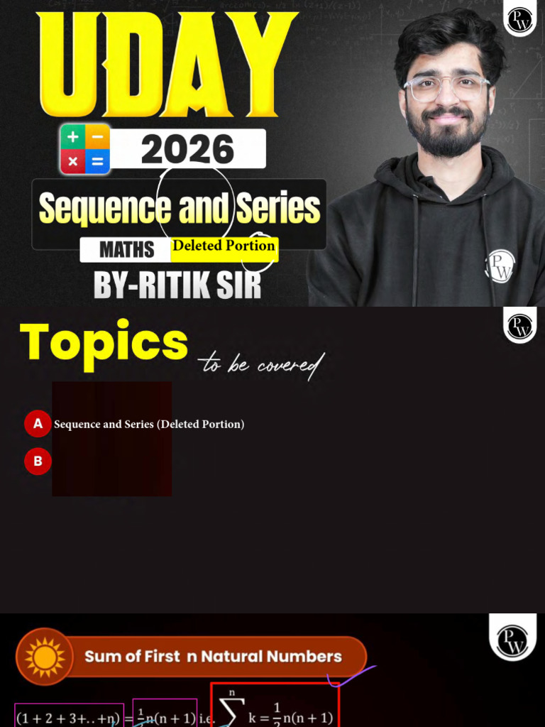 Sequence and Series - Class Notes | PDF