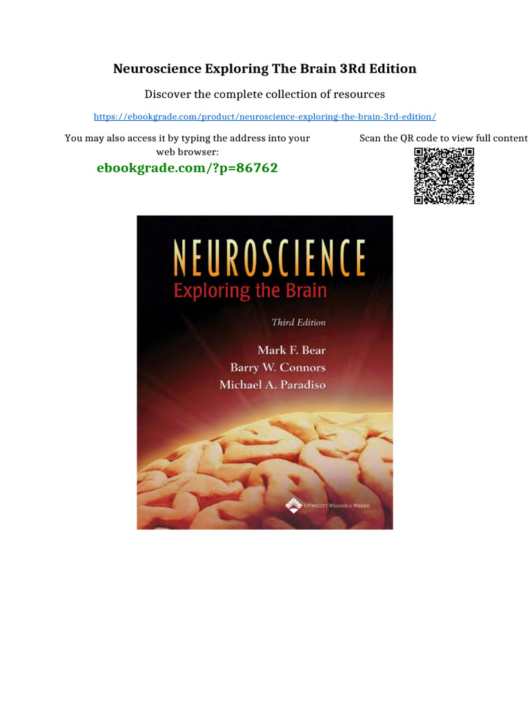 Neuroscience Exploring The Brain 3rd Edition Newest Edition 2025 | PDF ...